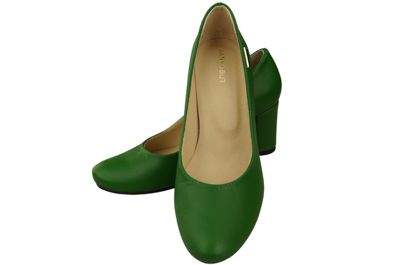 Klassische Damen Grün Leder Mandel Nase Pumps 201 ElitaBut