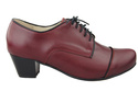 Schuhe Damenschuhe, Schnürschuhe, Naturleder, Burgund 956 ElitaBut