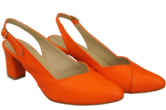 Damen Footwear Orange Stiletto Sandalen Natural Leder 217 ElitaBut