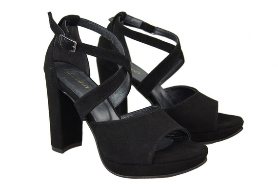 Damenschuhe Sandalen Schwarz, Naturleder, Wildleder 114 ElitaBut