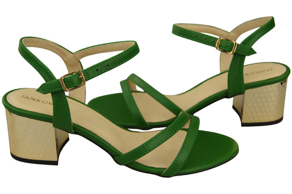 Damenschuhe Grünes Naturleder 197 Sandalen, die den Fuß sinnlich enthüllen ElitaBut