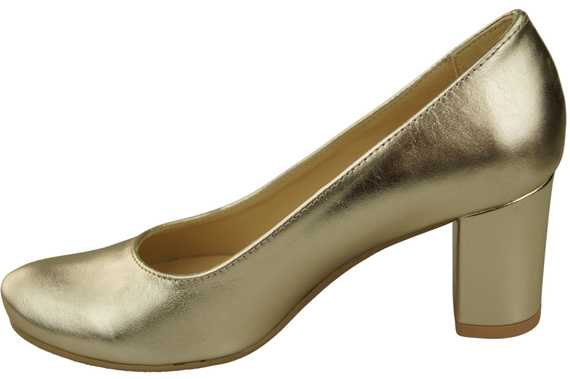 Klassische Damen Gold Leder Mandel Nase Pumps 201 ElitaBut