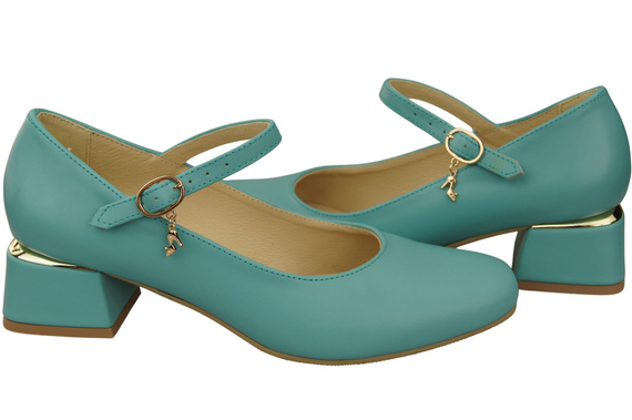 Damenschuhe Türkis Riemchenpumps Naturleder 202 ElitaBut