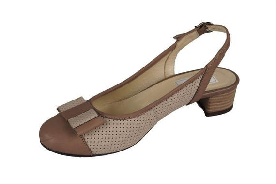 Damenschuhe Sandalen, Naturleder, Cappuccino Beige 776 ElitaBut