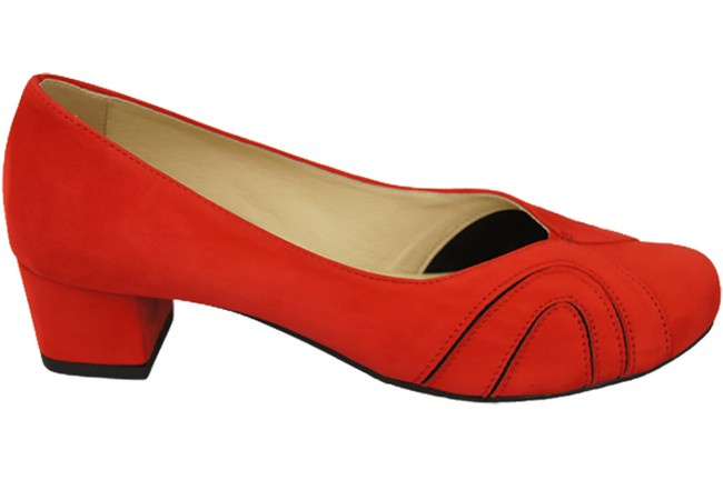 Damenschuhe Pumps, natürliches Wildleder, Rot 786 von ElitaBut