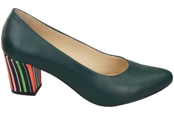 Damenschuhe Malachit Pumps Naturleder mit Zierabsatz 158 ElitaBut