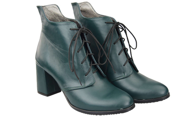 Winter-Schnürstiefel für Damen, Naturleder, Malachite 174, von ElitaBut
