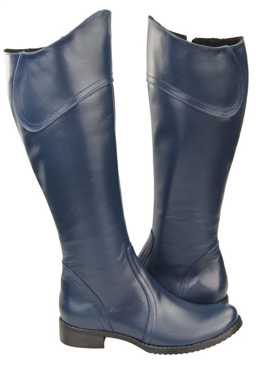 Damenstiefel, Stiefel, Naturleder 597, marineblau ElitaBut