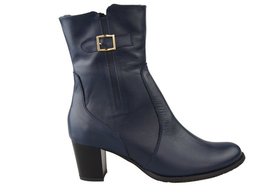 Damenschuhe Damenstiefel, warm, Naturleder, Marineblau 882 von ElitaBut