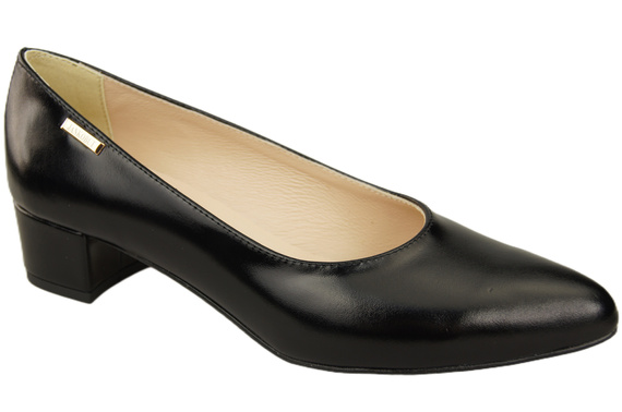 Damen Pumps Schwarz glänzend mit niedrigem Absatz zeitlose Eleganz und Komfort 220 ElitaBut