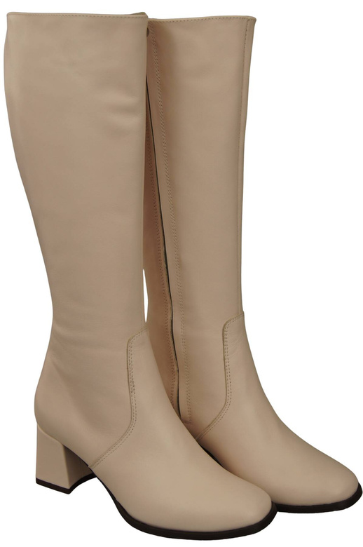 Bequeme Damen Puderrosa Niedrig Absatz Stiefel Naturleder 212 ElitaBut