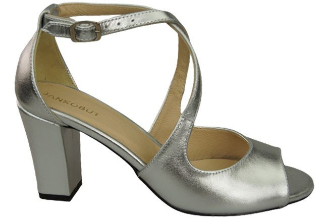 Damenschuhe Silberne Sandalen, Naturleder 186 ElitaBut