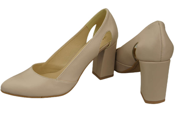 Damenschuhe Cappuccino Pumps Helles Naturleder 184 ElitaBut