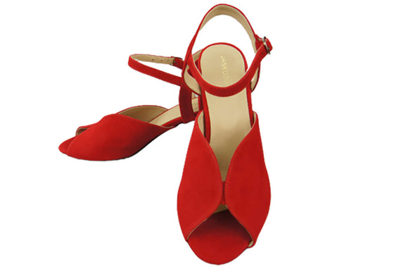 Damenschuhe Sandalen Rotes Naturleder Wildleder 185 ElitaBut