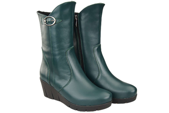 Damen-Keilstiefel, Naturleder, Malachit 178 ElitaBut