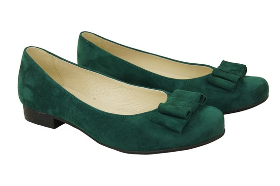 Damenschuhe Ballerinas Malachit Naturleder Wildleder 126 ElitaBut