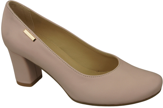 Klassische Damen Puderrosa Leder Mandel Nase Pumps 201 ElitaBut
