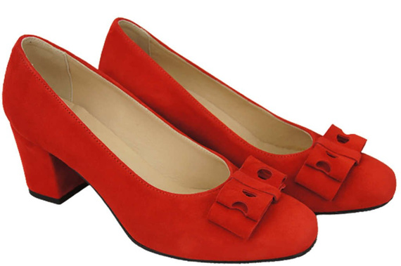 Damenschuhe Pumps Rot, natürliches Wildleder 163 ElitaBut