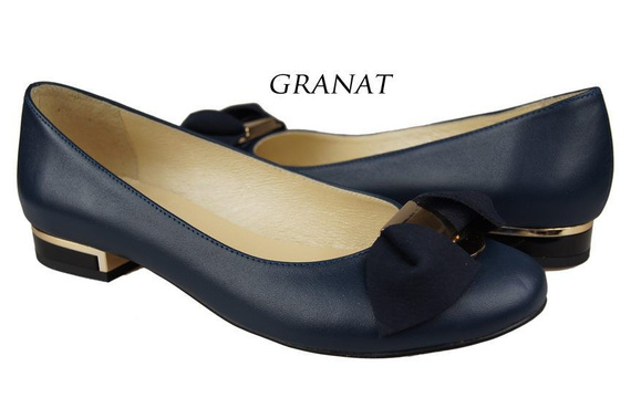 Damen-Ballerinas, Naturleder, Marineblau 894 ElitaBut