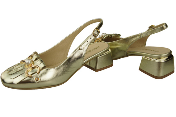 Damenschuhe Gold Sandalen mit Fransen verziert Naturleder 208 ElitaBut