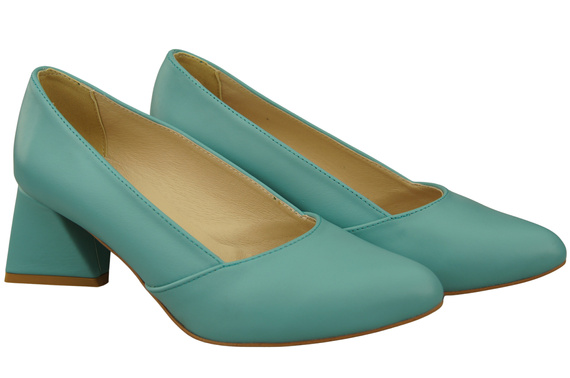 Damen Pumps Türkis Echtleder Spitz Zehen Absatz ElitaBut 221
