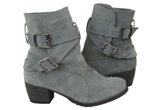 Damenstiefel Naturveloursleder Grau 119 ElitaBut