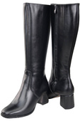 Bequeme Damen Schwarz Niedrig Absatz Stiefel Naturleder 212 ElitaBut