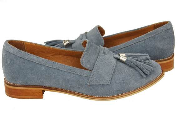 Schuhe Damen Mokassins Naturveloursleder Grau 134 ElitaBut