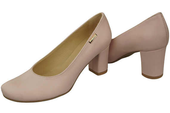 Klassische Damen Puderrosa Leder Mandel Nase Pumps 201 ElitaBut