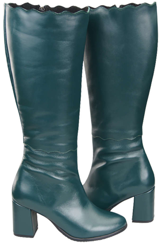 Klassische Damenstiefel, Naturleder, Malachit 176 ElitaBut