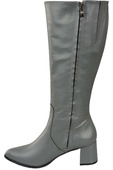 Klassische Damenstiefel, Naturleder, Grau 175 ElitaBut