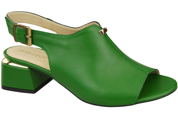 Damenschuhe Sandalen Grüngoldene Schnalle Naturleder 198 ElitaBut