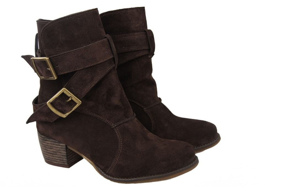 Damenstiefel Naturleder Velour Schokolade 119 ElitaBut