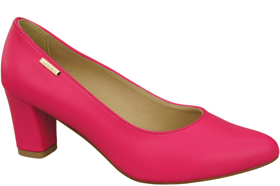 Klassische Glatt Damen Neon Rosa Naturleder Schuhe 213 ElitaBut