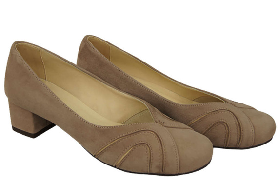 Damenschuhe Pumps aus natürlichem Wildleder Cappuccino Dark 786 Z ElitaBut