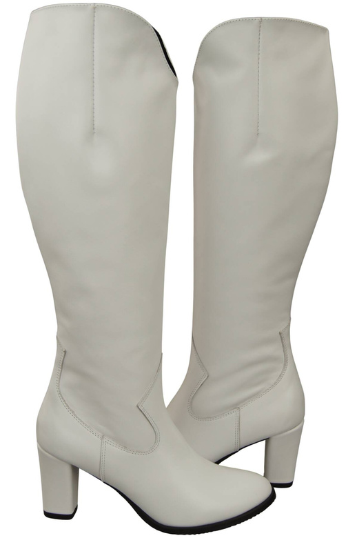 Stilvolle Damen Weiß Stiletto Stiefel Naturleder 211 ElitaBut