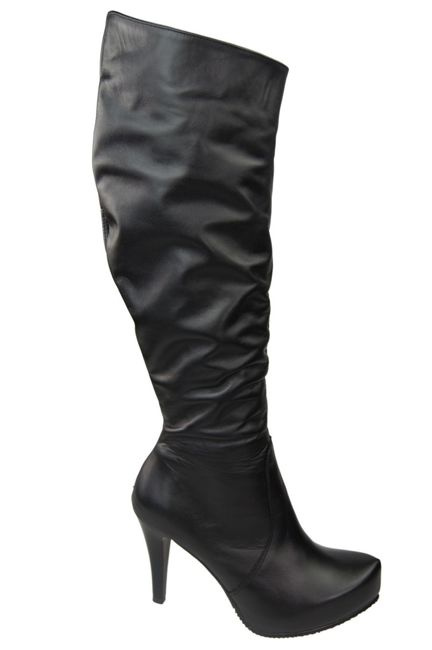 Damen-Plateaustiefel, Naturleder, Schwarz 120 ElitaBut