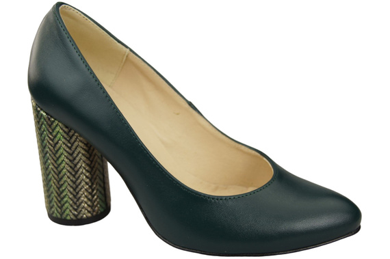Damenschuhe Malachit Pumps Naturleder Bunter Zierabsatz 194 ElitaBut