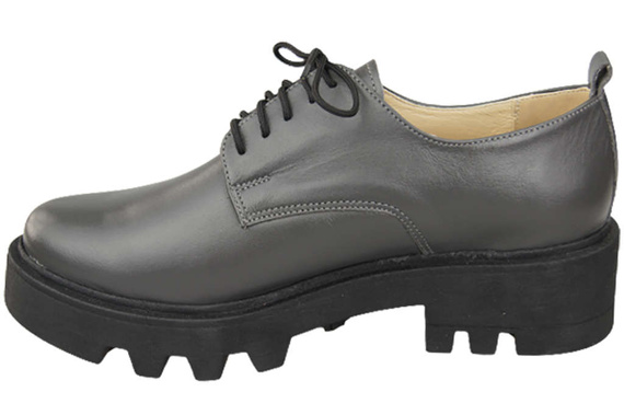 Schuhe Damen Schnürschuhe Graphit Leder Natur 180 ElitaBut