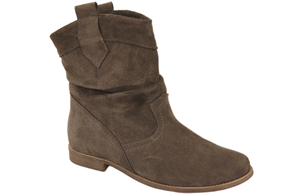 Schuhe Damen Stiefeletten Winter Naturveloursleder Braun 117 Von ElitaBut