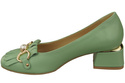 Damenschuhe Pumps mit Fransen verziert, Mint, Naturleder 195 ElitaBut
