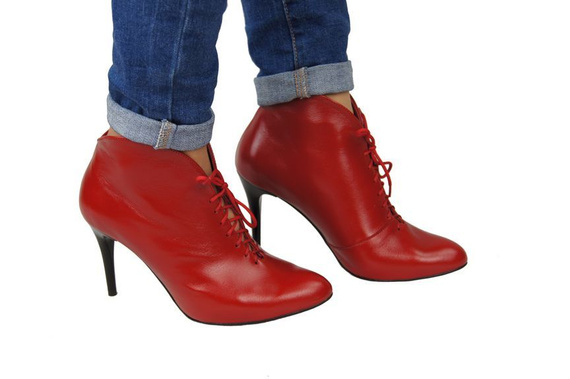 Damenstiefel Frühling/Herbst, Naturleder, Rot 955 ElitaBut