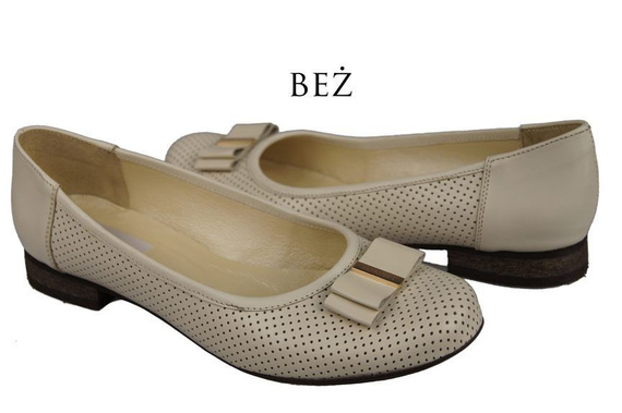 Damen Ballerinas, Naturleder, Beige 859 ElitaBut