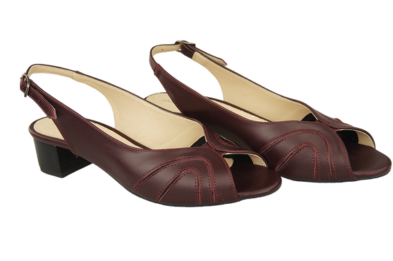 Damenschuhe Sandalen, Naturleder, Burgund 991 ElitaBut