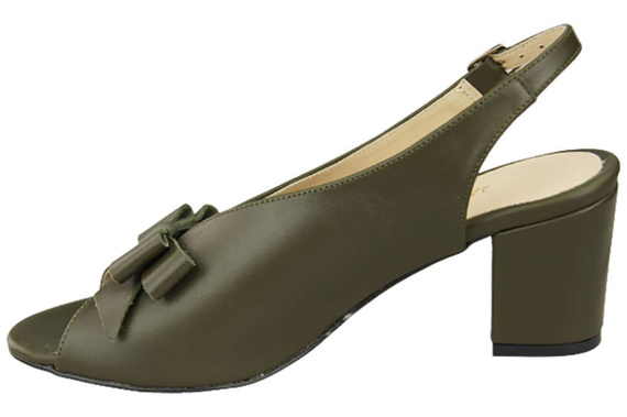 Damenschuhe Sandalen Oliv, naturnarbiges Leder, 148 L ElitaBut