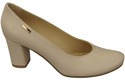 Klassische Damen Beige Leder Mandel Nase Pumps 201 ElitaBut