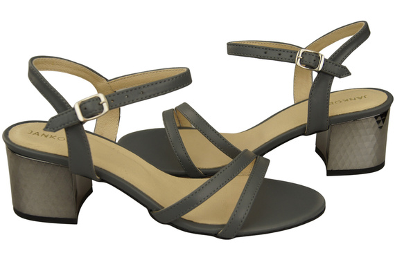 Damenschuhe Graues Naturleder 197 Sinnlich freizügige Fußsandalen ElitaBut