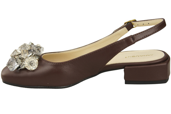 Damen Schuhe Schokolade Sandalen mit Kristallen Naturleder 215 ElitaBut