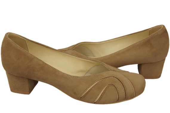 Damenschuhe Pumps aus natürlichem Wildleder Olive 786 von ElitaBut