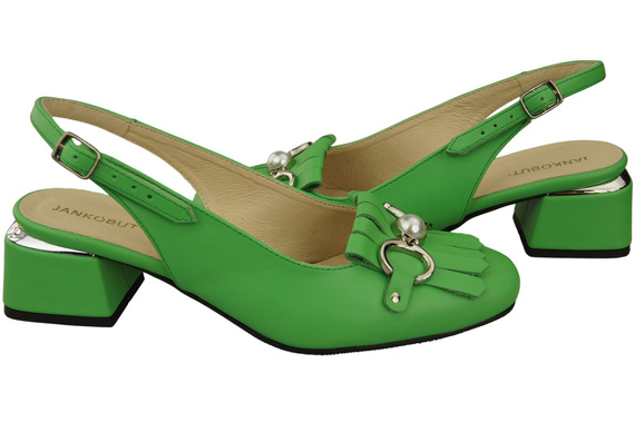 Damenschuhe Limette Sandalen mit Fransen verziert Naturleder 208 ElitaBut